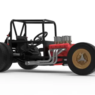 Vintage Dirt Supermodified stock car Base Version 2 Scale 1:25 - Model thumbnail 25