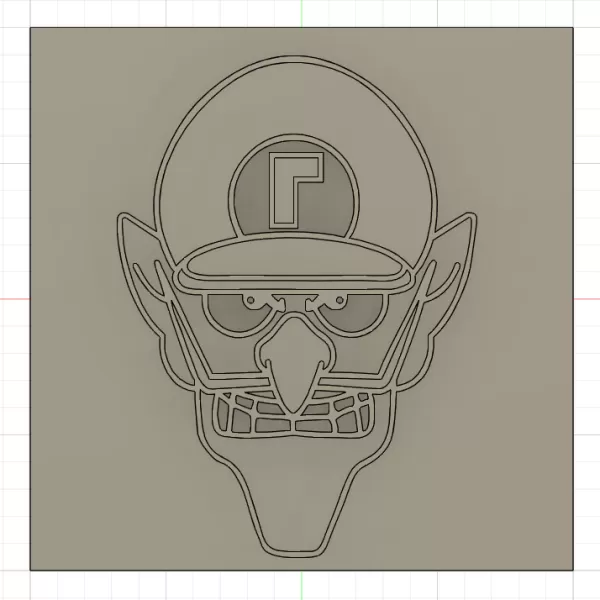 Plaque tête de Waluigi - Model preview 1