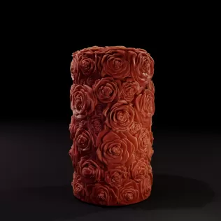 Rose Cylinder Candle Mold - 3D Printable Model - Model thumbnail 2