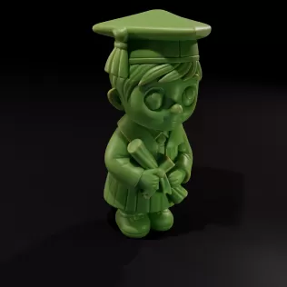 Chibi Boy Graduate Figurine for 3D Printing - Model thumbnail 2