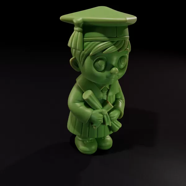 Chibi Boy Graduate Figurine for 3D Printing - Model preview 2