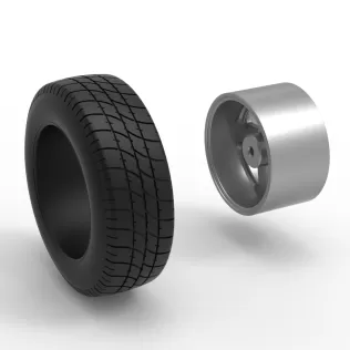 Rear wheel of BriSCA Formula 2 Stock Car Scale 1:25