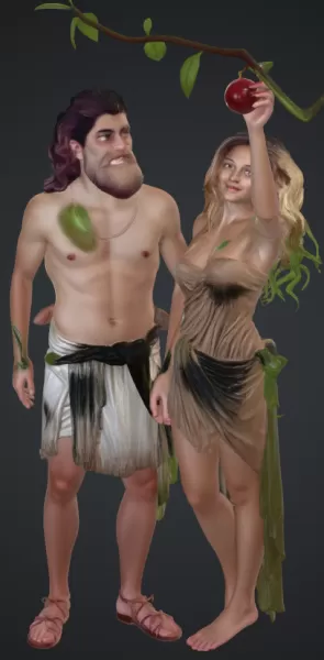 Adam und eva sie greift nach dem apfel - Model preview 1