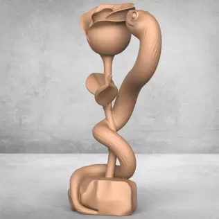Snake and Rose Statue - Model thumbnail 3