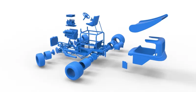 Vintage Winged Supermodified for Dirt while turning Scale 1:25 - Model preview 30