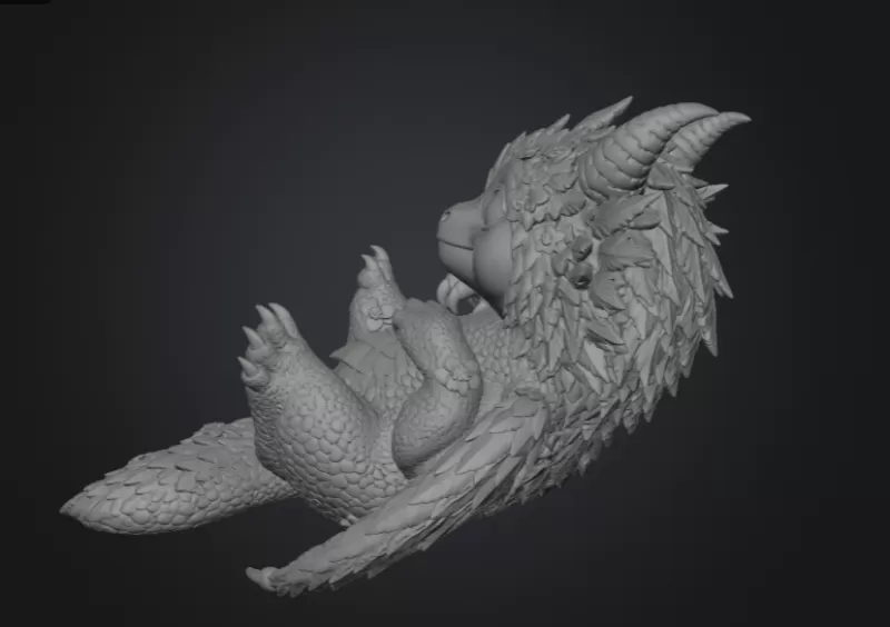 Bluebell Baby Dragon STL File for 3D Print - Model preview 11