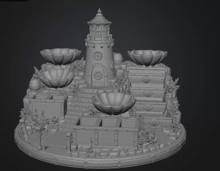 Lighthouse Jewelry Organizer STL File for 3D Print - Model preview 12