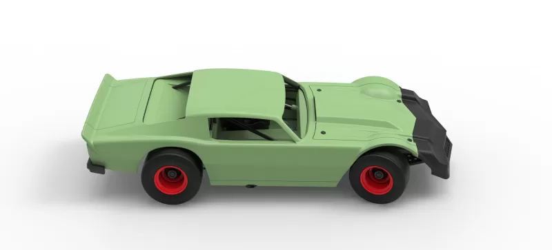 Vintage Dirt late model Race car Version 3 while turning 1:25 - Model preview 23