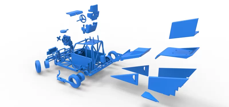 New Zealand Ministock car while turning Version 2 Scale 1 to 25 - Model preview 29