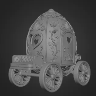 Royal Fantasy Egg Carriage – STL File 3D Printable - Model thumbnail 7