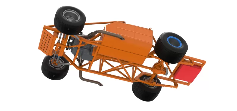 Vintage Dirt late model Race car Base Version 4 Scale 1:25 - Model preview 3