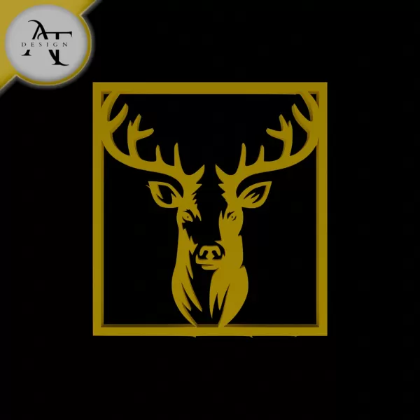 Deer - Silhouette - 2D Wall Art Decor - Model preview 1