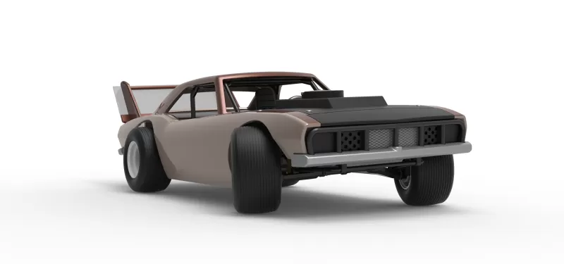 Vintage Semi-Late Model Stock Car while turning Scale 1:25 - Model preview 27