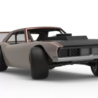 Vintage Semi-Late Model Stock Car while turning Scale 1:25 - Model thumbnail 27