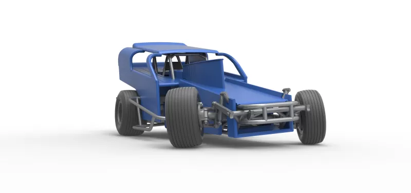 Vintage Dirt Modified stock car Version 2 while turning 1:25 - Model preview 27