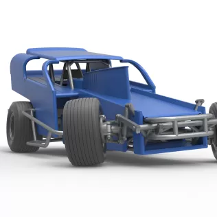 Vintage Dirt Modified stock car Version 2 while turning 1:25 - Model thumbnail 27