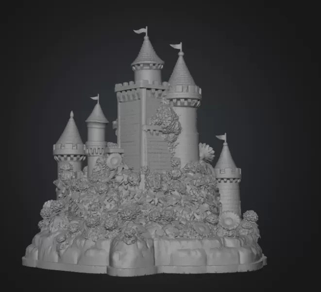 Sunflower Fantasy Castle STL File for 3D Print - Model preview 15