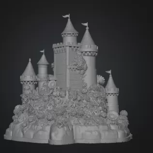 Sunflower Fantasy Castle STL File for 3D Print - Model thumbnail 15