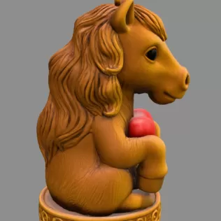 Cute Horse Ornament - STL File - Horse Pendant for 3D print - Model thumbnail 5
