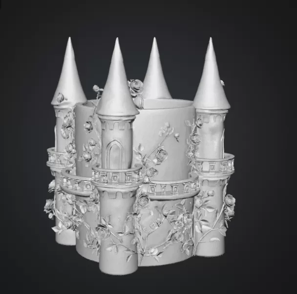 Rose Princess Castle Planter STL File for 3D Print - Model preview 15