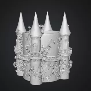 Rose Princess Castle Planter STL File for 3D Print - Model thumbnail 15