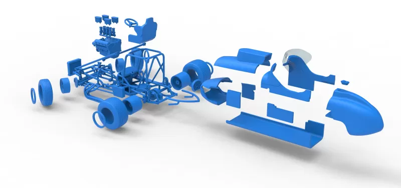 Dirt Silver Crown Champ car while turning Scale 1:25 - Model preview 29