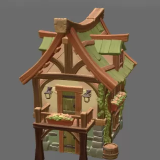Enchanted Harvest Cottage STL File for 3D Print - Model thumbnail 5
