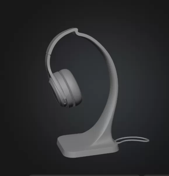 Headphone holder in Headphone Shape - Model preview 1