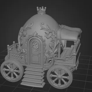 Royal Fantasy Egg Carriage - STL File 3D Printable - Model thumbnail 8