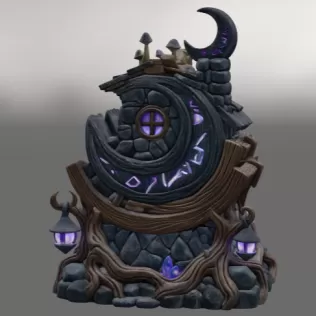 Moonlit Mystic Cottage STL File for 3D Print - Model thumbnail 11