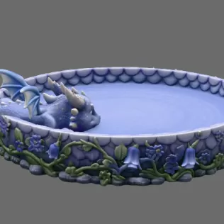 Sleeping Baby Dragon Tray STL File for 3D Print - Model thumbnail 9