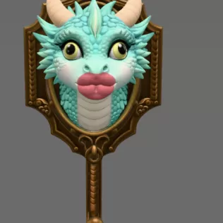 Funny Kiss Dragon Wall Hook STL File for 3D Print - Model thumbnail 8