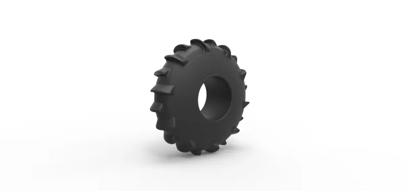 Dirt dragster rear tire at speed Scale 1:25 - Model preview 2
