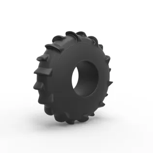 Dirt dragster rear tire at speed Scale 1:25 - Model thumbnail 2