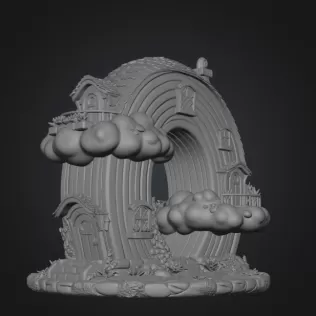 Rainbow Fantasy House STL File for 3D Printing - Model thumbnail 10