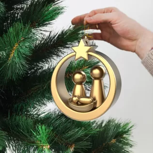 Nativity Christmas Ornament, Holy Family Ornament, 3D Christmas - Model thumbnail 2