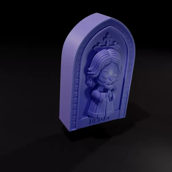 Stylized Jesus Christ Relief - 3D printable model - Model preview 3