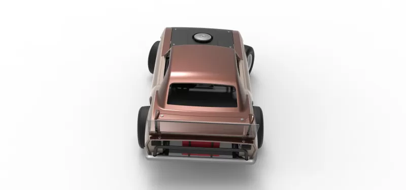 Vintage Semi-Late Model Stock Car while turning Scale 1:25 - Model preview 17