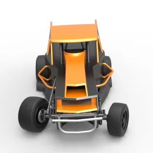 Vintage Dirt Modified stock car Version 5 while turning 1:25 - Model thumbnail 8