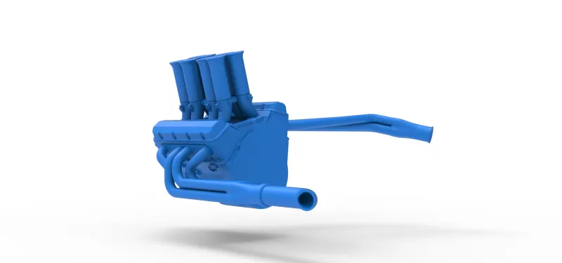 Engine V8 for Supermodified race car Version 5 Scale 1:25 - Model preview 9