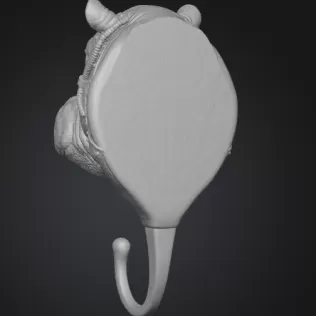 STL File Description — Steampunk Hippo Wall Hook - Model thumbnail 4