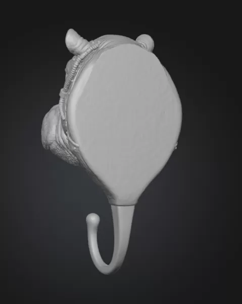 STL File Description — Steampunk Hippo Wall Hook - Model preview 4