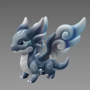 Mystic Wind Dragon STL File 3D Printable - Model thumbnail 3