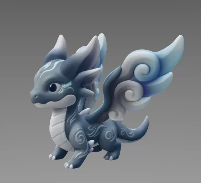 Mystic Wind Dragon STL File 3D Printable - Model preview 3