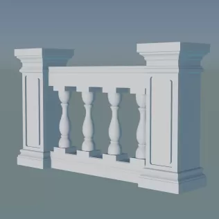 Architectural Balustrade – Resin Miniature Railing - Model thumbnail 1