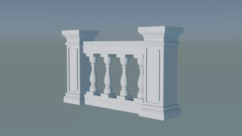 Architectural Balustrade – Resin Miniature Railing - Model preview 1