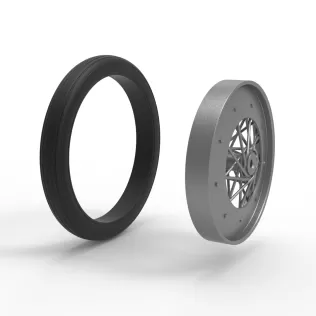 Front wire wheel of vintage dragster Version 3 Scale 1:25 - Model thumbnail 12