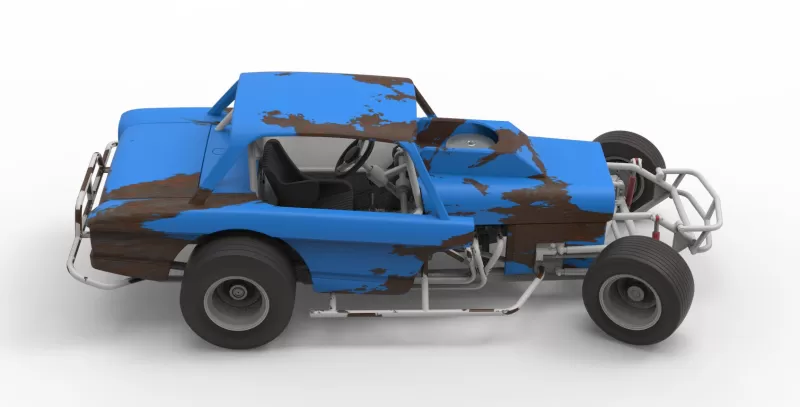 Vintage Dirt Modified stock car V10 while turning Scale 1:25 - Model preview 22