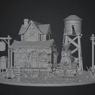 Pinewood Junction Railway Station STL File for 3D Print - Model thumbnail 10