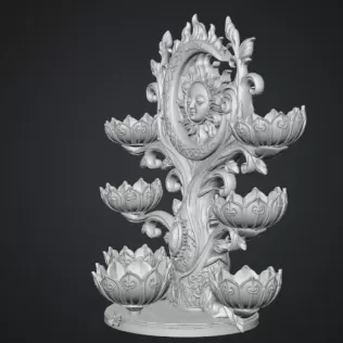 Celestial Sun and Moon Organizer STL File for 3D Print - Model thumbnail 14